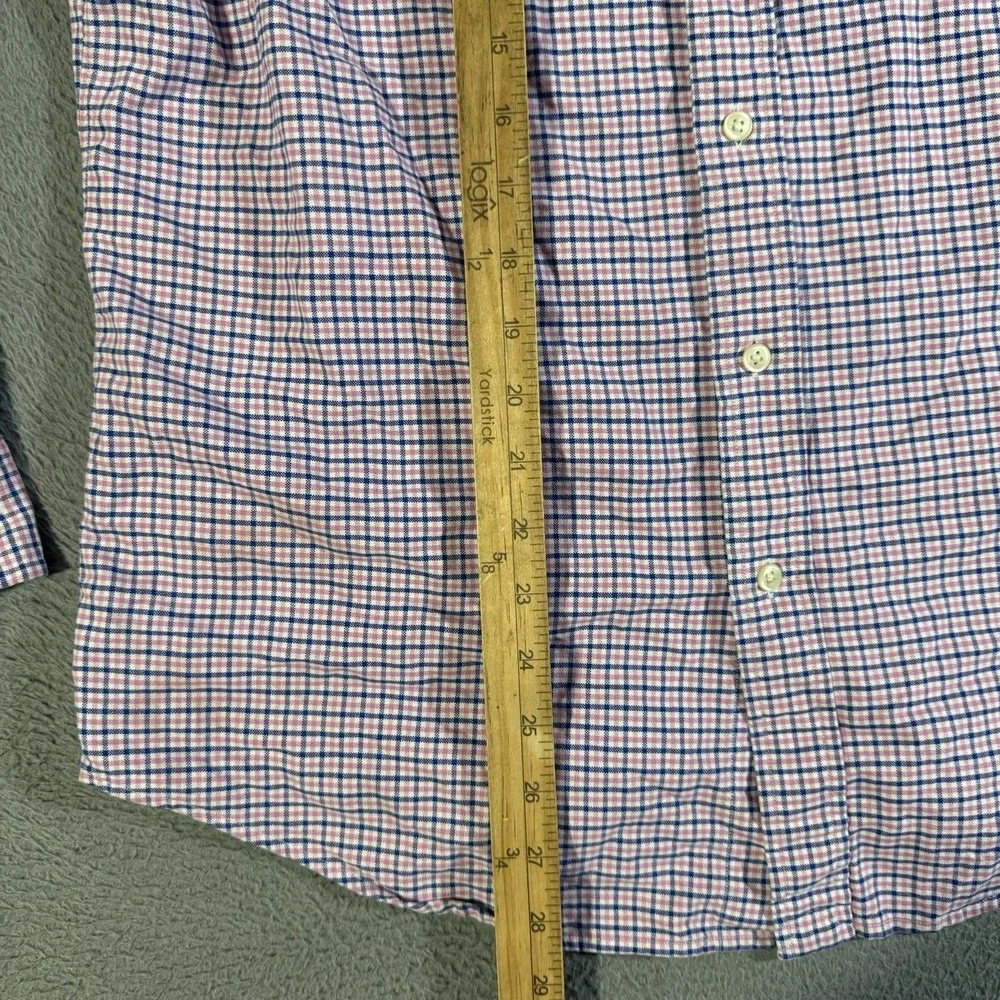 Polo Ralph Lauren Shirt Mens Size Medium Blue Pink Plaid Button‎ Down Flesh Pony